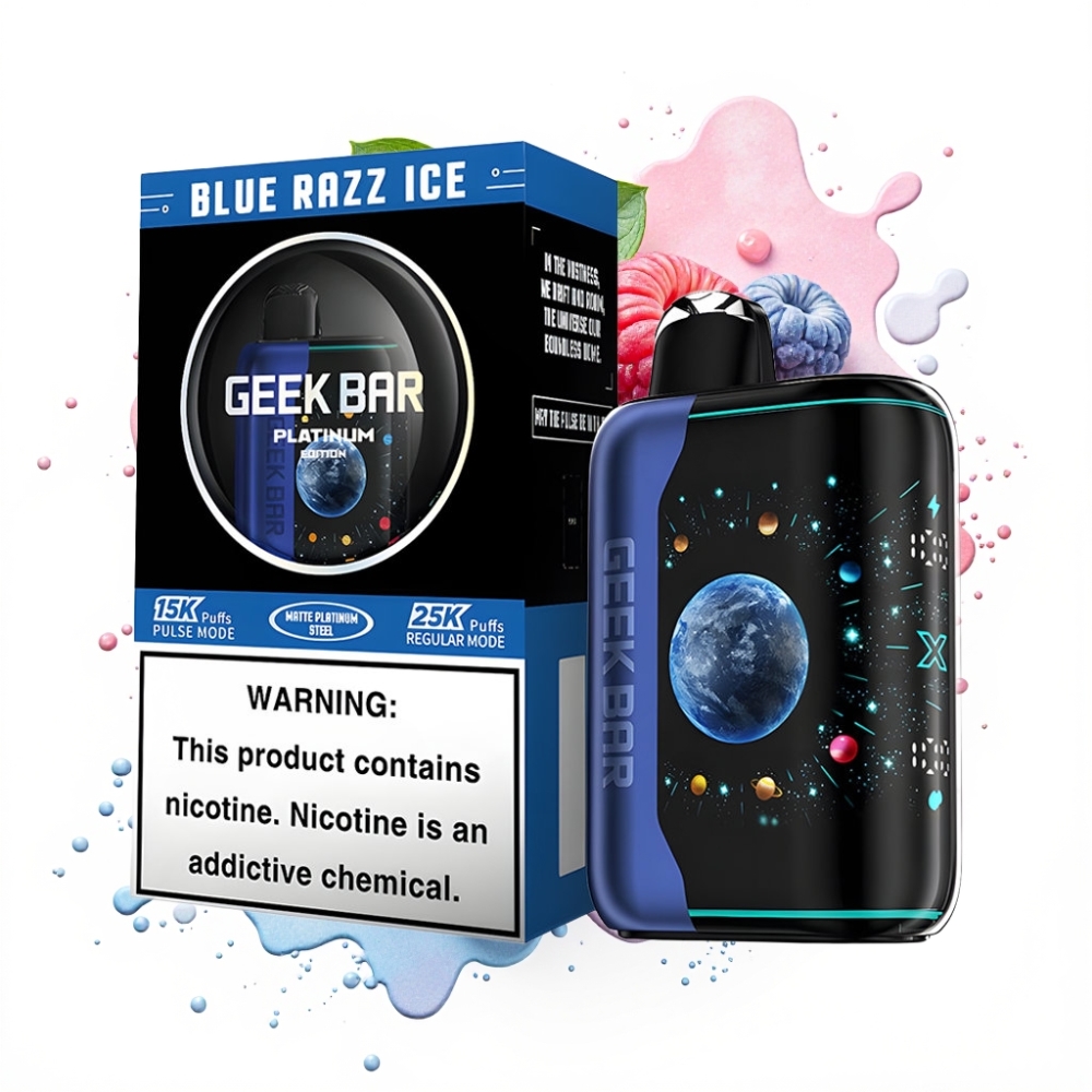 GEEK BAR Platinum 25000 Puffs Dual Mesh Coil 20mL E-Liquid Blue Razz Ice
