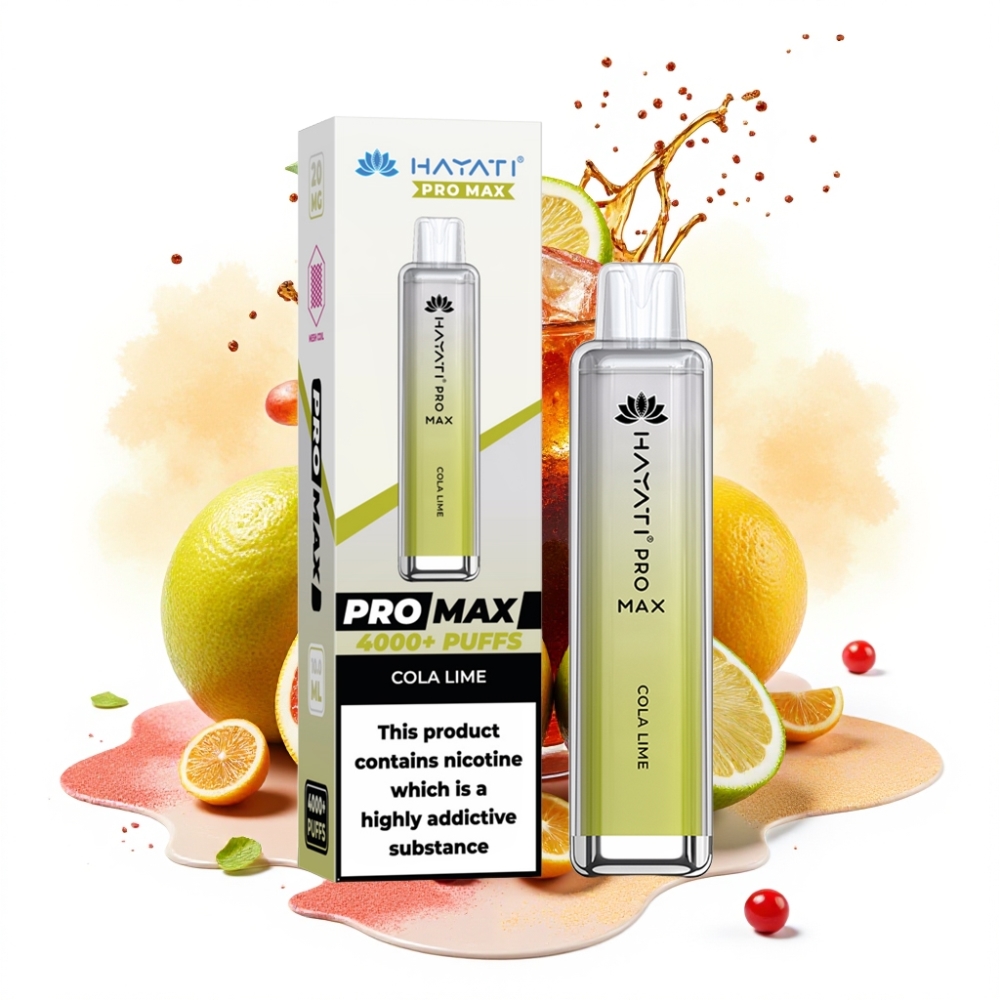 Hayati Pro Max 4000 Puffs Dual Mesh 1.1 Ohm 1400mAh Rechargeable Disposable Vape Cola Lime