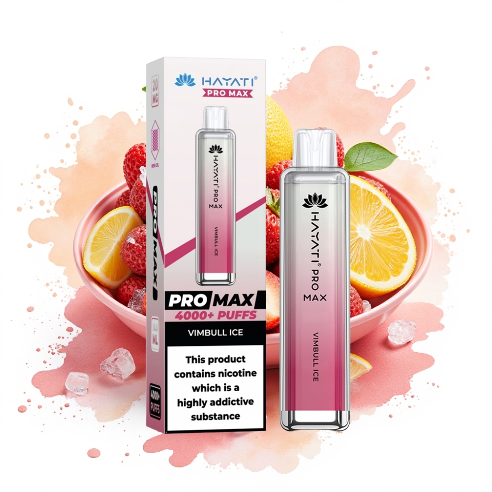 Hayati Pro Max 4000 Puffs Dual Mesh Coil 1400mAh Rechargeable Disposable Vape Vimbull Ice