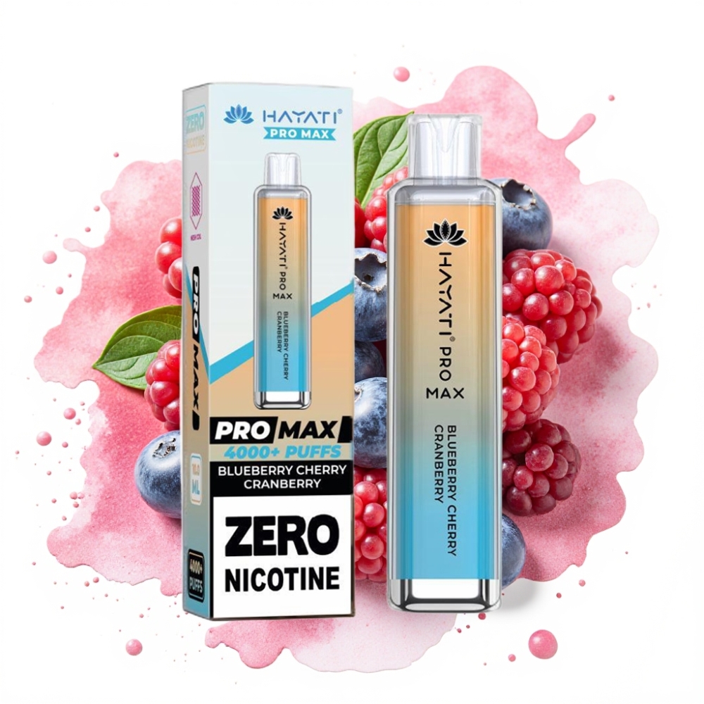 Hayati Pro Max 4000 Puffs Rechargeable 1400mAh Dual Mesh Coil Blueberry Cherry Cranberry