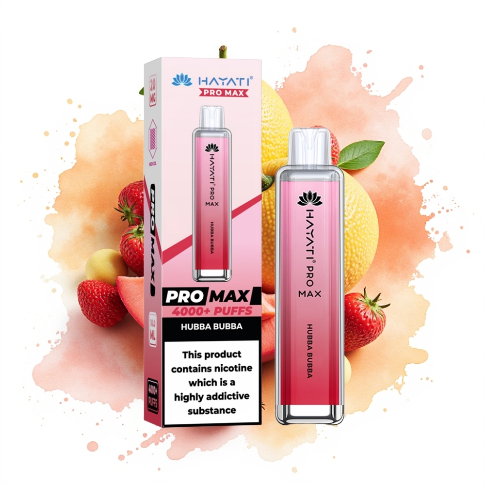 Hayati Pro Max 4000 Puffs Rechargeable Disposable Vape 1400mAh Hubba Bubba