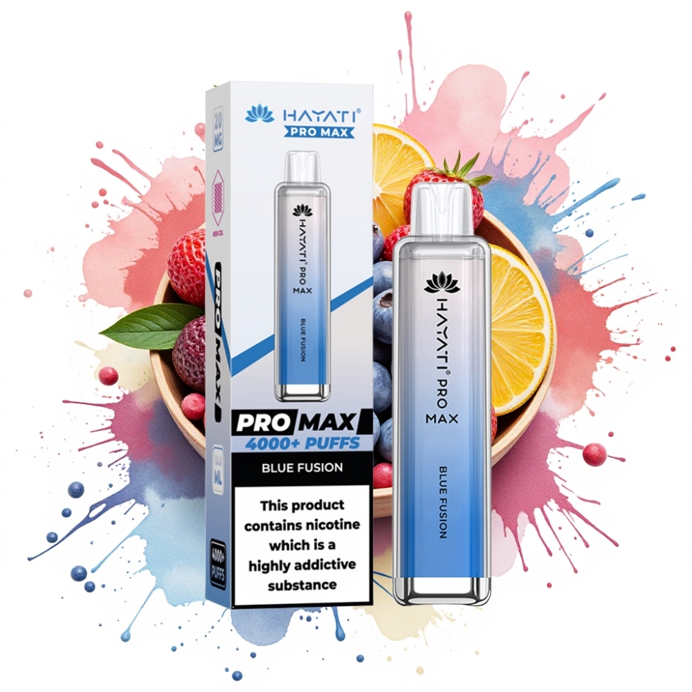 Hayati Pro Max 4000 Puffs Rechargeable Disposable Vape Dual Mesh Coil Blue Fusion