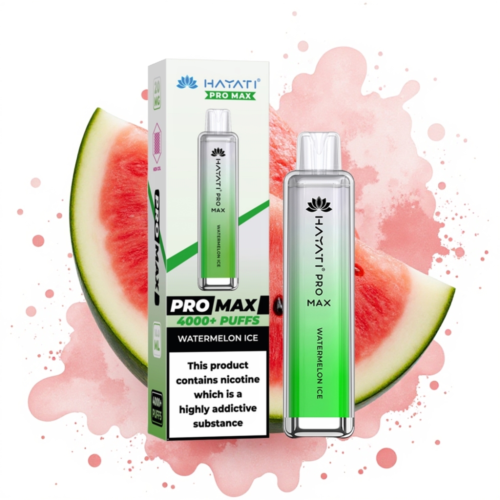 Hayati Pro Max 4000 Puffs Rechargeable Disposable Vape Watermelon Ice 5% Nicotine 1400mAh