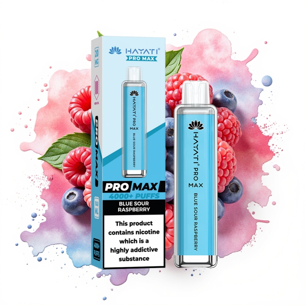 Hayati Pro Max 4000 Puffs Rechargeable Dual Mesh Blue Sour Raspberry