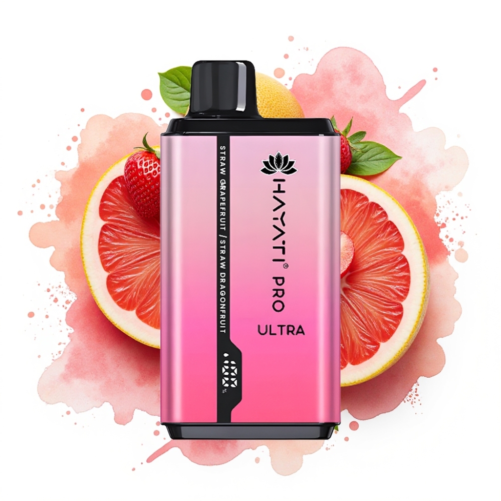 Hayati Pro Ultra 15000 Puffs 2×12ml 2% Strawberry Grapefruit Strawberry Dragonfruit