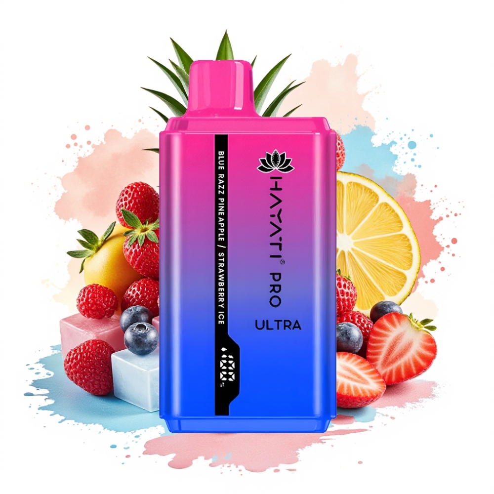 Hayati Pro Ultra 15000 Puffs 850mAh 24ml 2% Blue Razz Pineapple Strawberry Ice
