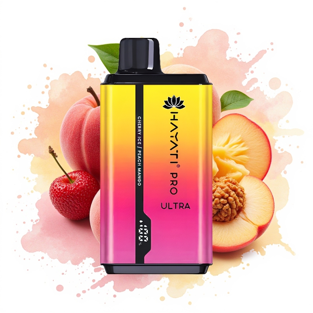Hayati Pro Ultra 15000 Puffs 850mAh 24ml 2% Cherry Ice Peach Mango