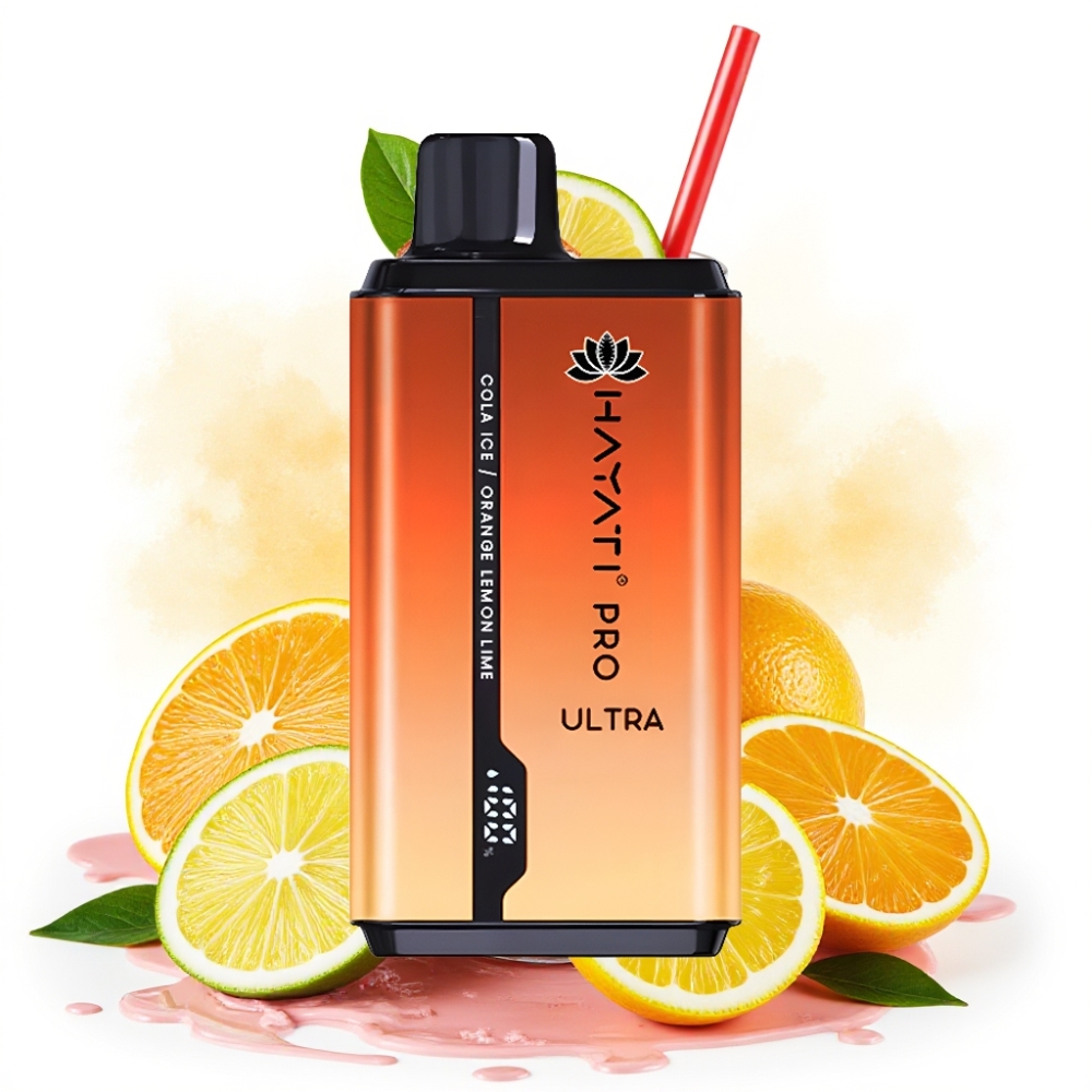 Hayati Pro Ultra 15000 Puffs 850mAh 24ml 2% Cola Ice Orange Lemon & Lime