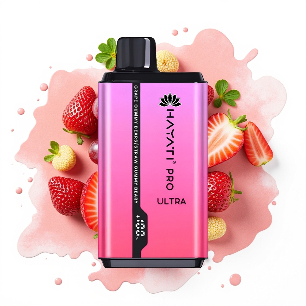 Hayati Pro Ultra 15000 Puffs 850mAh 24ml 2% Grape Gummy Bear Strawberry Gummy Bear