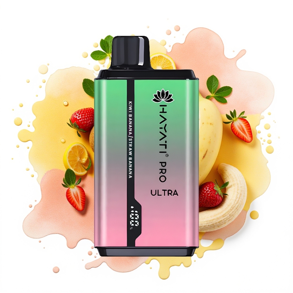 Hayati Pro Ultra 15000 Puffs 850mAh 24ml 2% Kiwi Banana Strawberry Banana