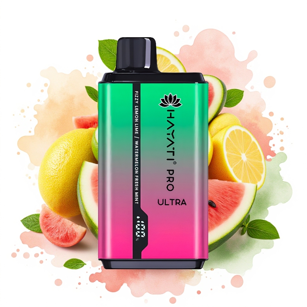 Hayati Pro Ultra 15000 Puffs 850mAh 2×12ml 2% Fizzy Lemon & Lime Watermelon Fresh Mint