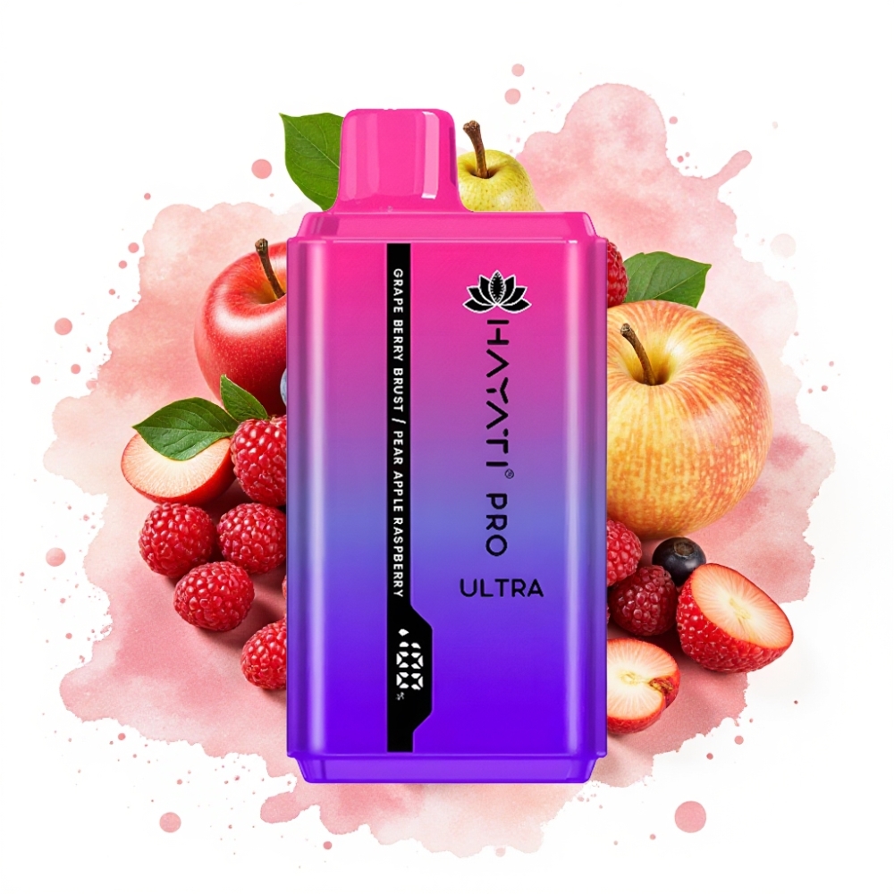 Hayati Pro Ultra 15000 Puffs 850mAh 2×12ml 2% Grape Berry Burst Pear Apple Raspberry