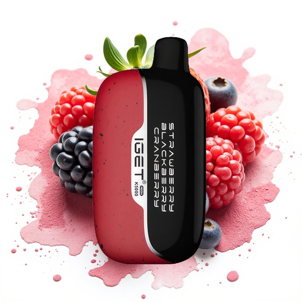 IGET Moon K5000 Puffs Strawberry Blackberry Cranberry Disposable Vape PC 1.35 Ohm Mesh Coil