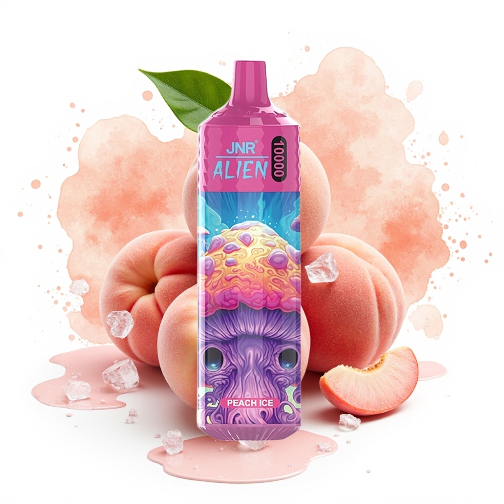JNR Alien 10000 Puffs 850mAh Mesh Coil Peach Ice