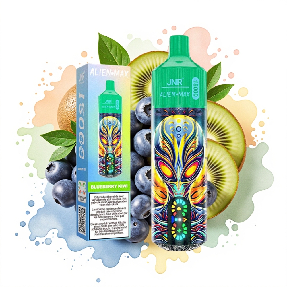 JNR Alien Max 18000 Puffs Dual Mesh LED 28ml Blueberry Kiwi