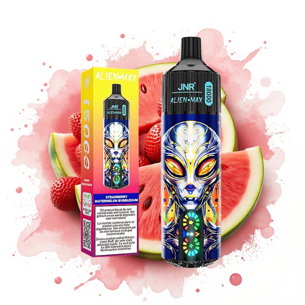 JNR Alien Max 18000 Puffs Dual Mesh LED Strawberry Watermelon Bubblegum