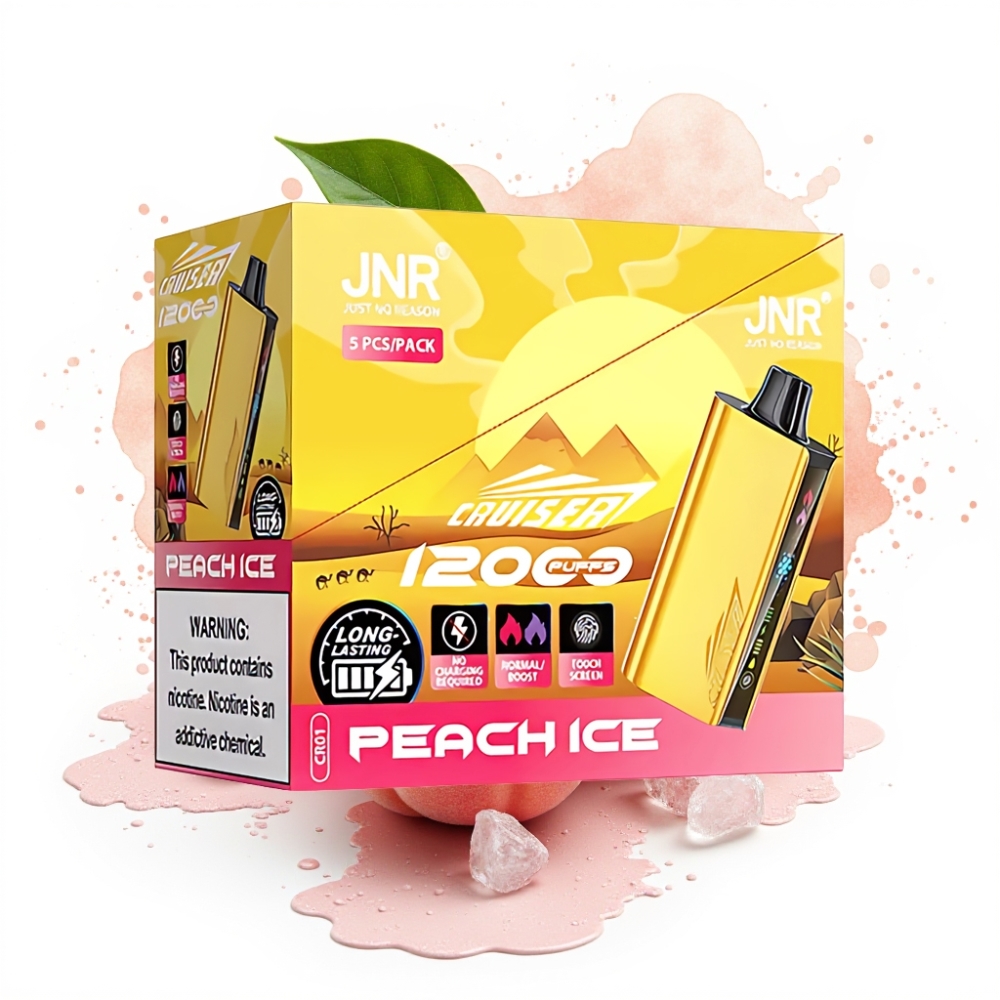 JNR Cruiser 12000 Puffs No-Charge 25ml Dual Mesh Peach Ice