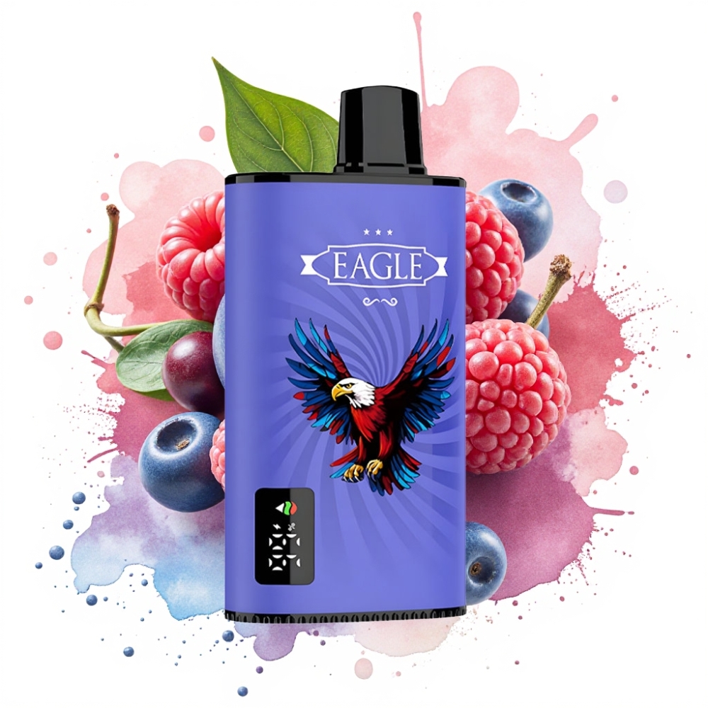 JNR EAGLE Smart 23000 Puffs Digital Screen 1.0ohm Mesh Adjustable Airflow Blue Razz Cherry