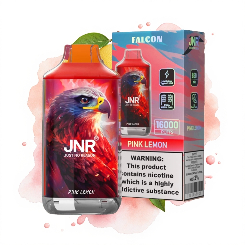 JNR Falcon 16000 Puffs 850mAh 22ml Dual Mesh Coil Pink Lemon
