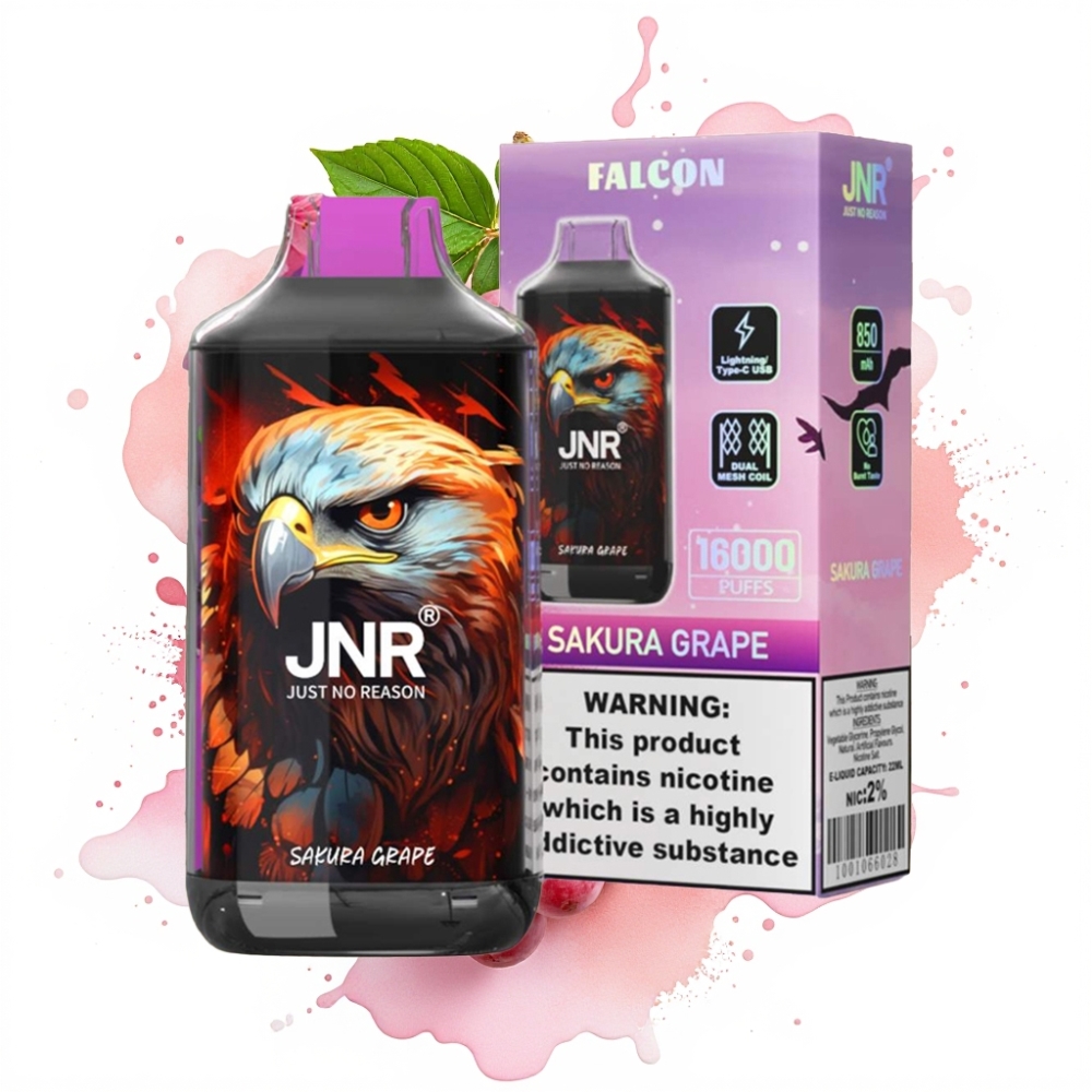JNR Falcon 16000 Puffs 850mAh 22ml Dual Mesh Coil Sakura Grape