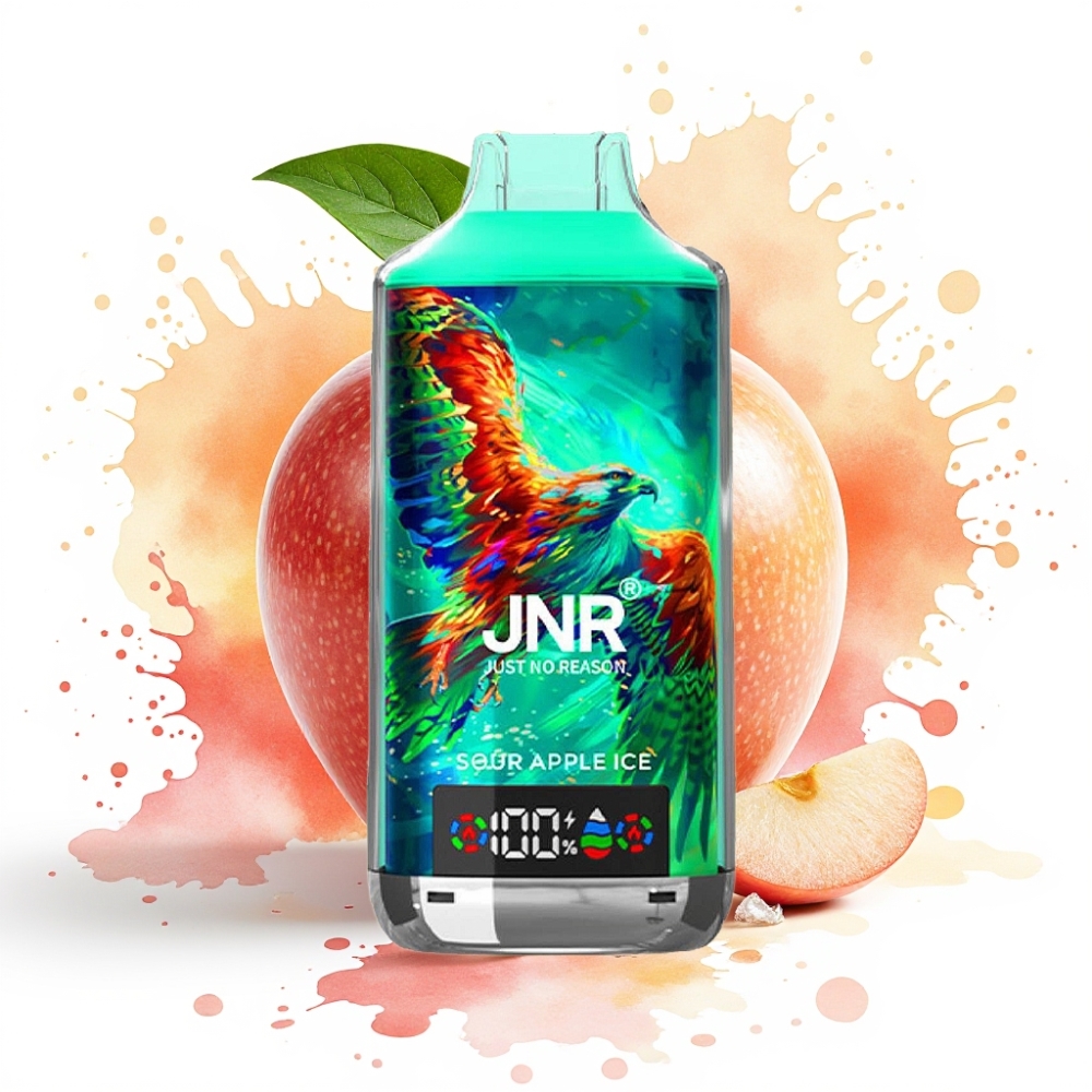 JNR Falcon X 18000 Puffs 750mAh 24ml Dual Mesh Coil Digital Display Type-C Sour Apple Ice
