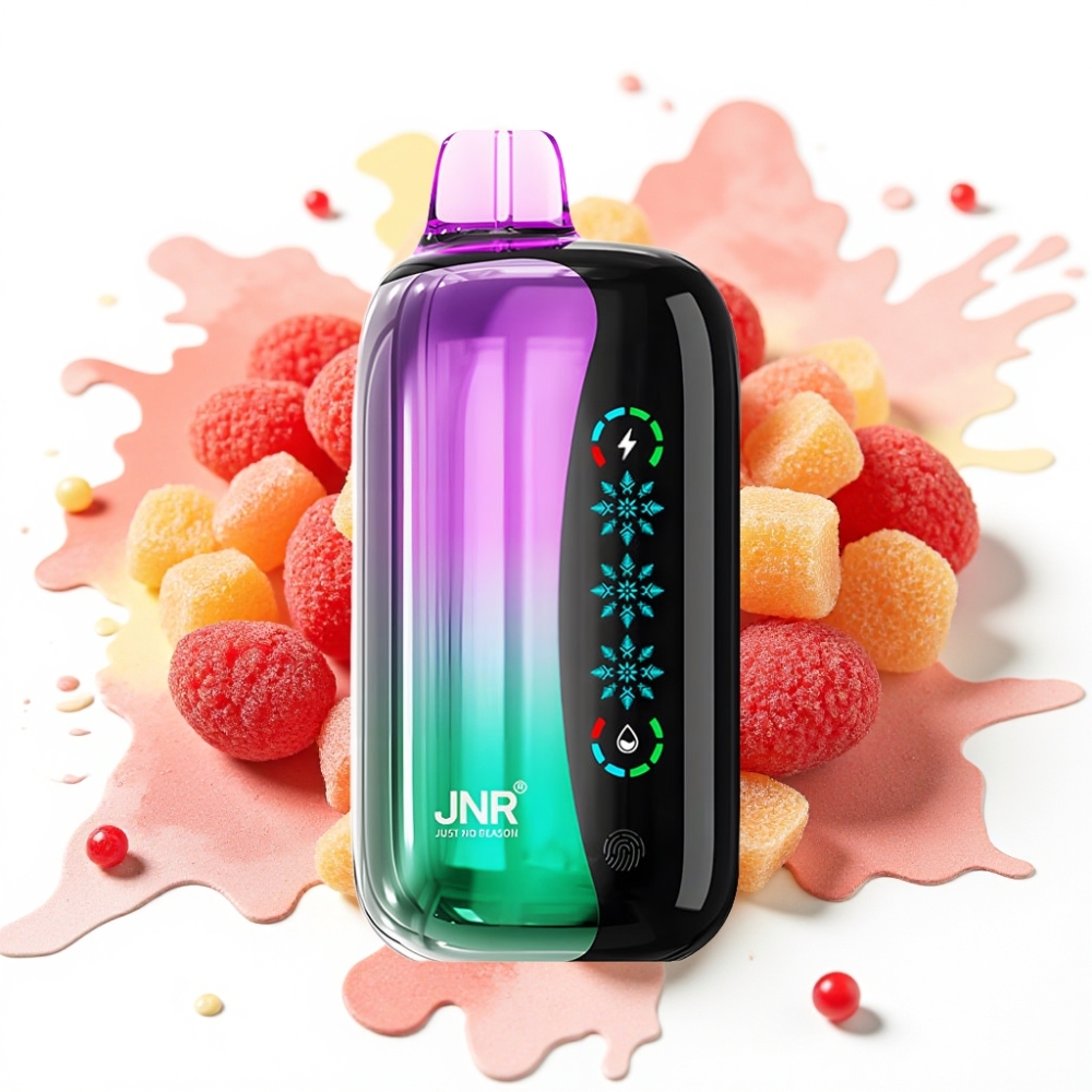 JNR Flex Ice 21000 Puffs Adjustable Airflow Touch Screen 1.2 Ohm Dual Mesh Sour Cherry Gummies