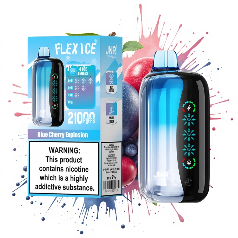 JNR Flex Ice 21000 Puffs Adjustable Airflow Touch Screen Blue Cherry Explosion