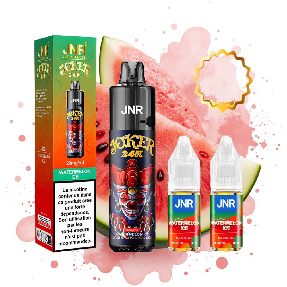 JNR Joker 24K Puffs Refillable 800mAh Watermelon Ice