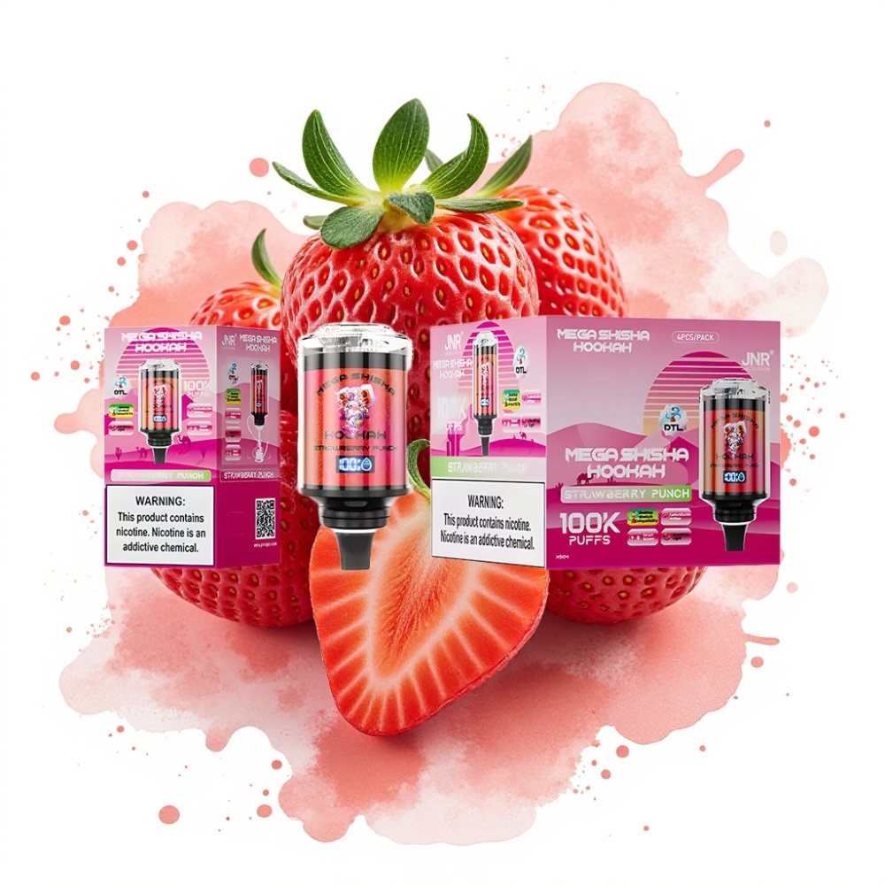 JNR Mega Shisha Hookah 100K 60ml 2200mAh Strawberry Punch