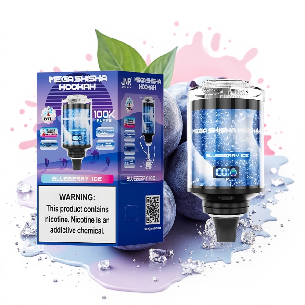 JNR Mega Shisha Hookah 100K Blueberry Ice 60ml Type-C 2200mAh