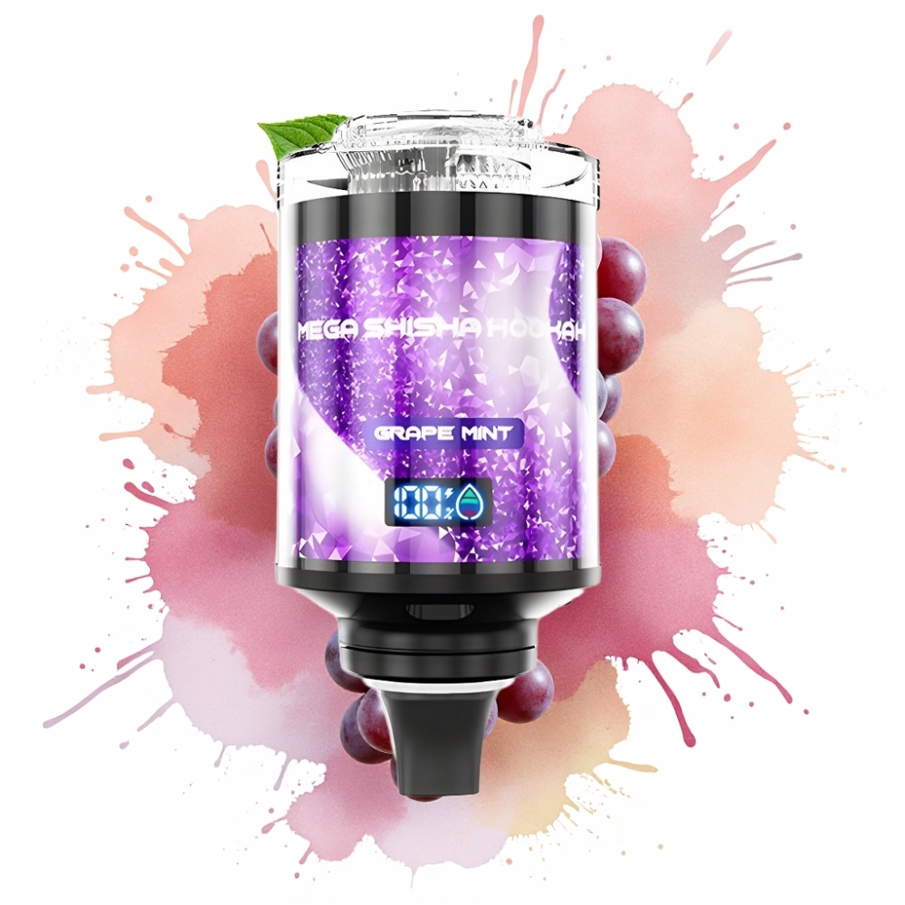 JNR Mega Shisha Hookah 100K Desktop Compatibility 60mL 2200mAh Grape Mint