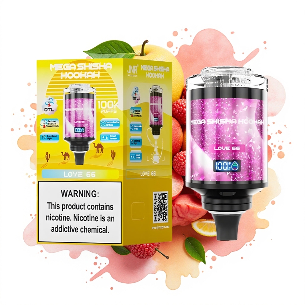 JNR Mega Shisha Hookah 100K Desktop Compatibility 60mL 2200mAh Love 66