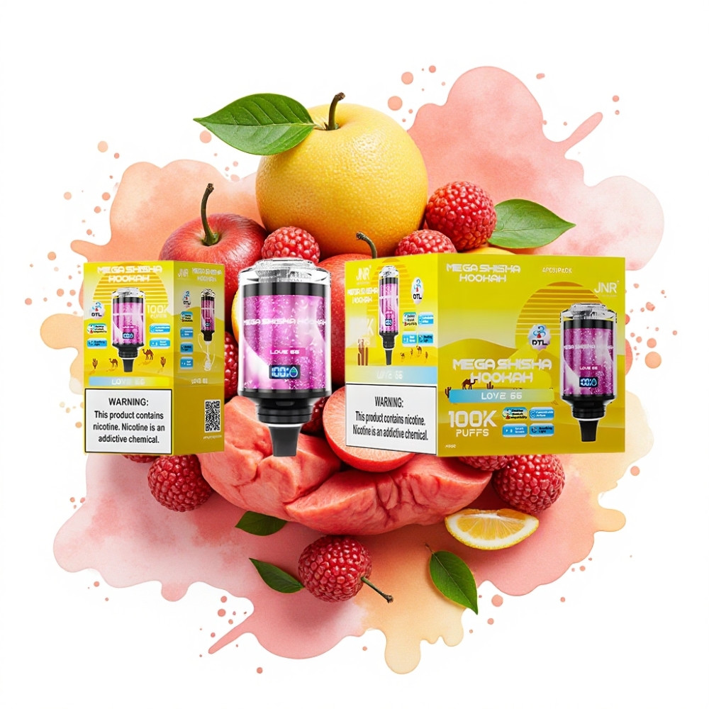 JNR Mega Shisha Hookah 100K Desktop Compatibility 60mL 2200mAh Love 66