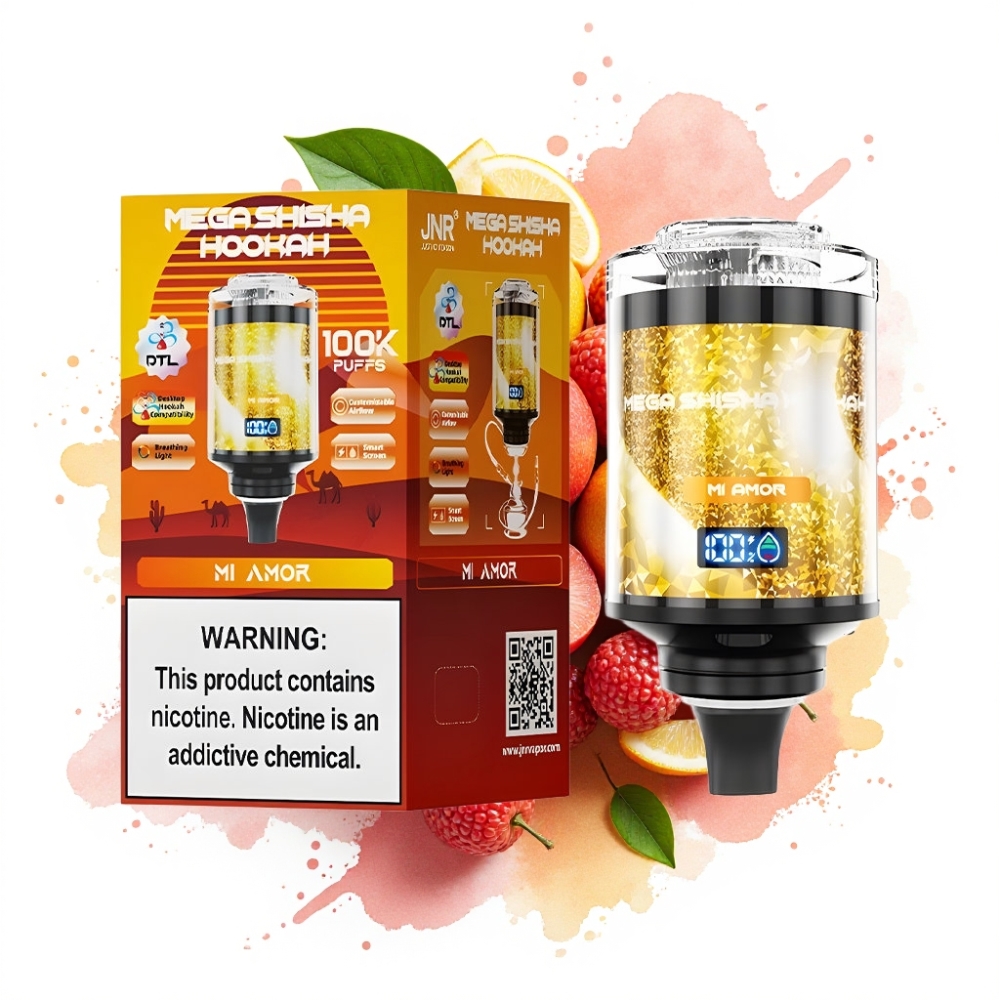 JNR Mega Shisha Hookah 100K Desktop Compatibility 60mL 2200mAh Type-C Mi Amor