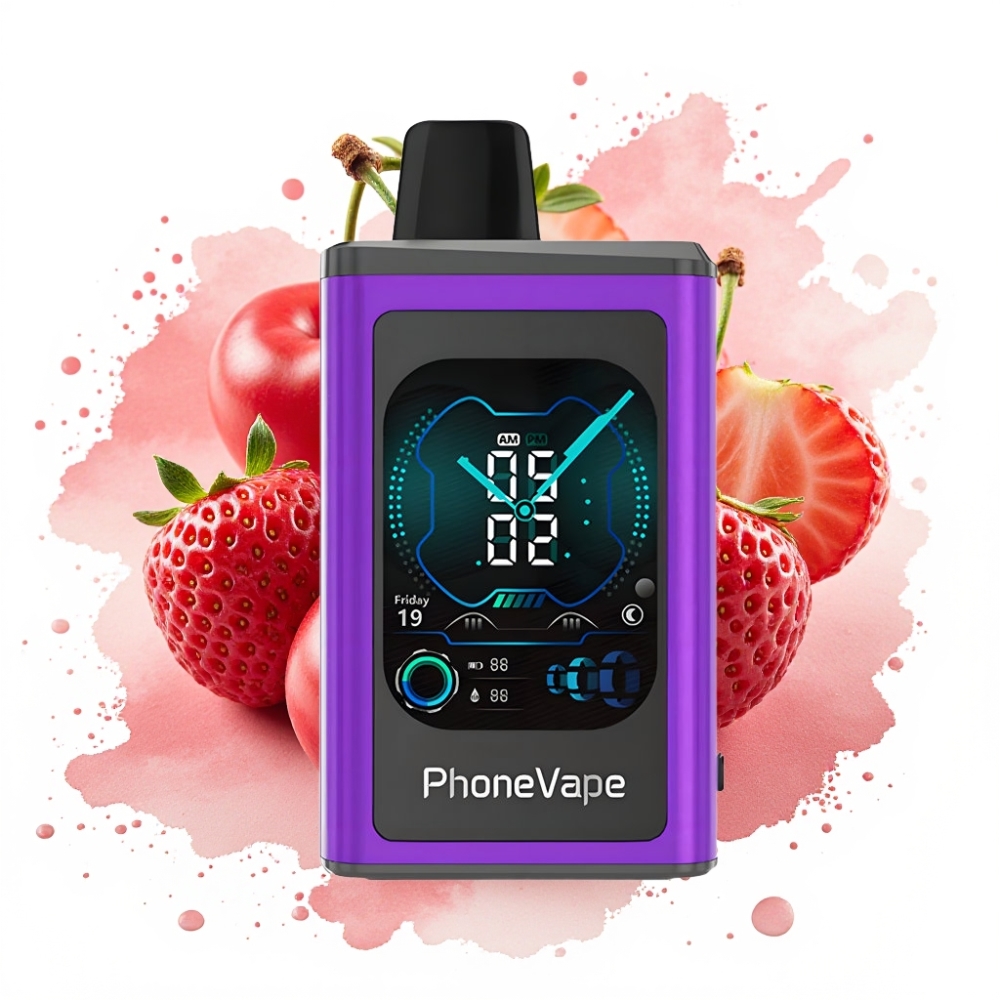 JNR PhoneVape 30000 Puffs App Controlled Turbo Mode Cherry Strawberry Raspberry