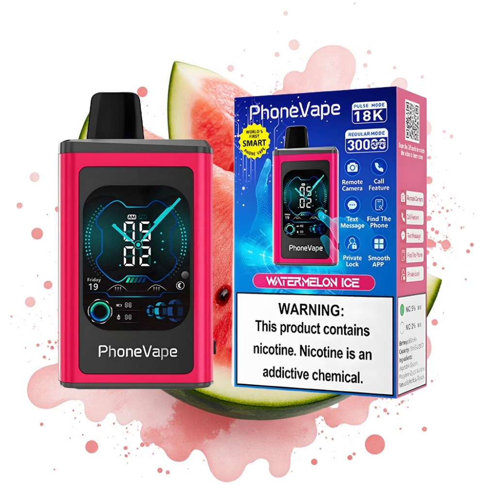 JNR PhoneVape 30000 Puffs Rechargeable Turbo App Controlled Watermelon Ice