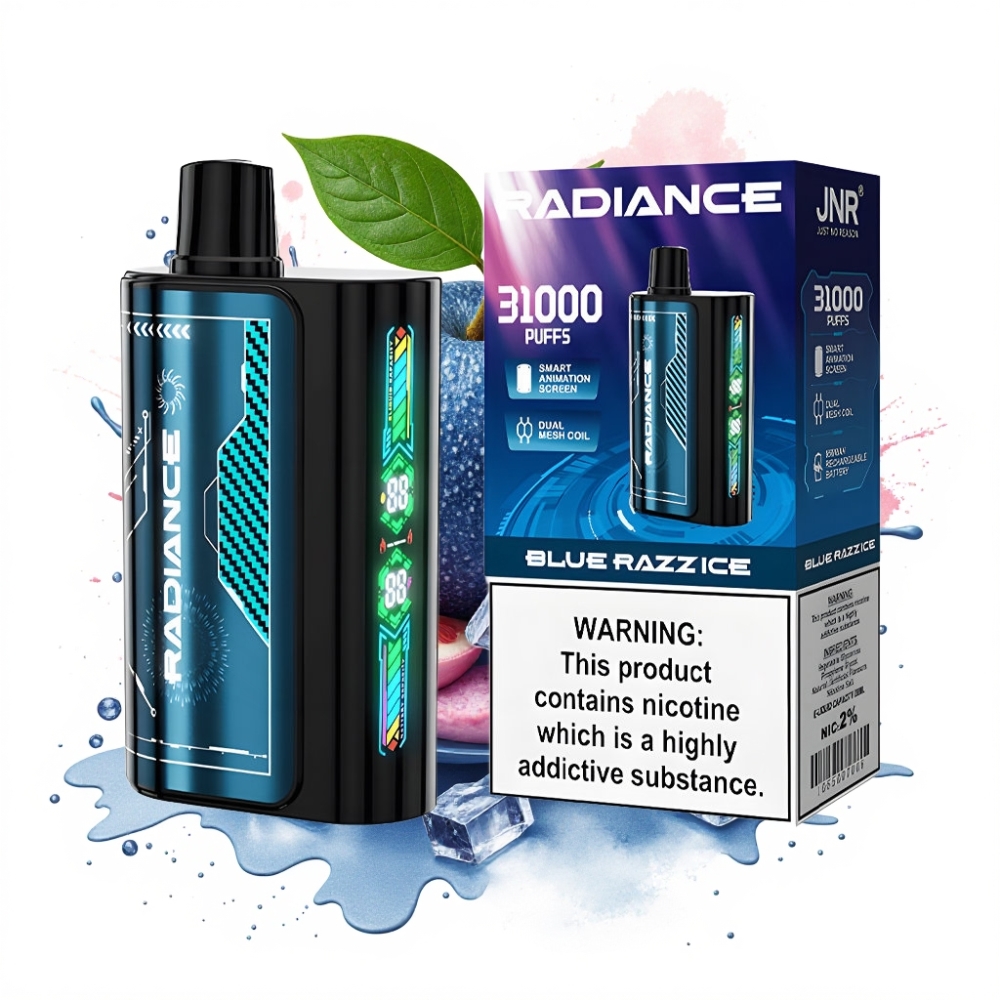 JNR Radiance 31000 Puffs 28ml Dual Mesh 950mAh BLUE RAZZ ICE