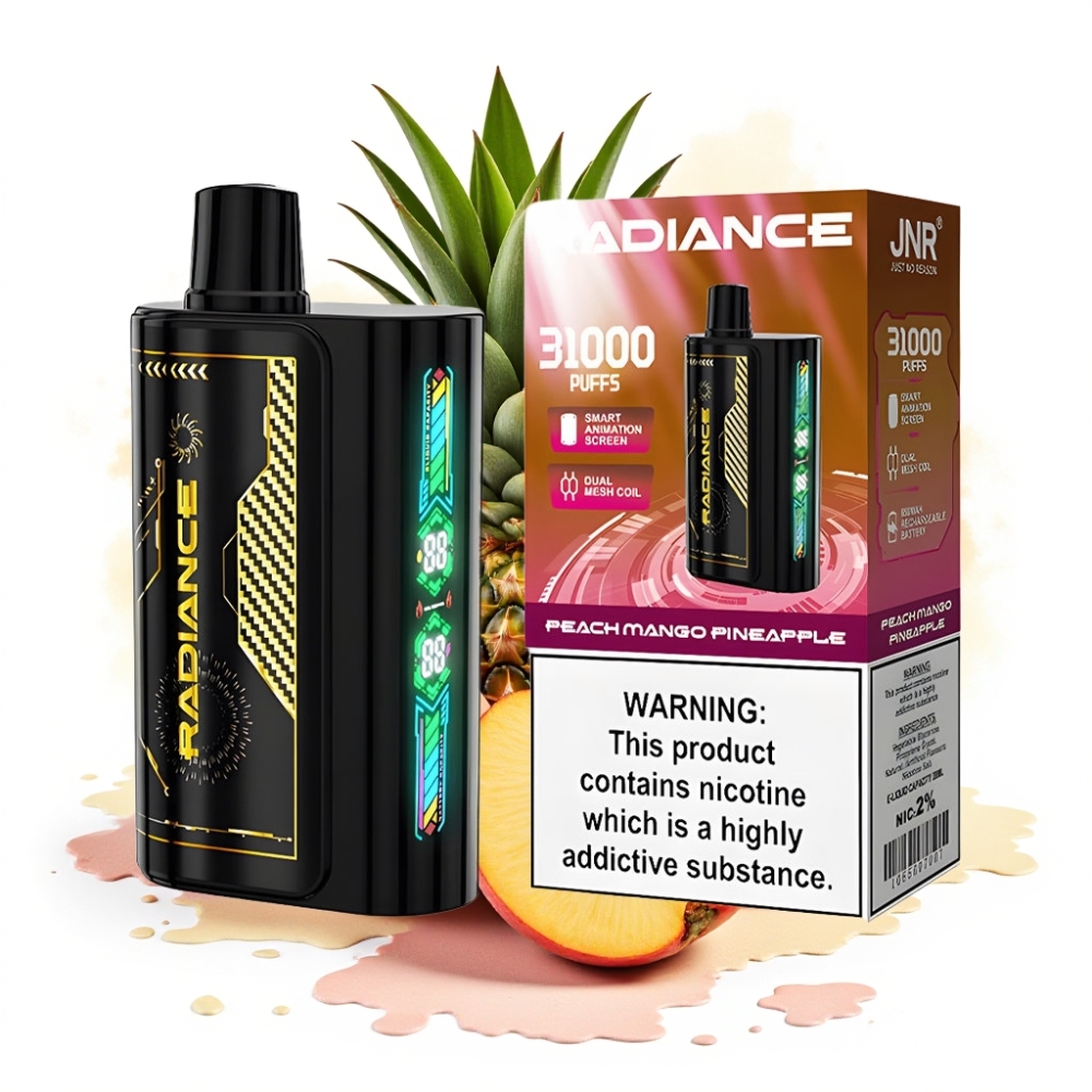 JNR Radiance 31000 Puffs 28ml Dual Mesh Peach Mango Pineapple Disposable Vape