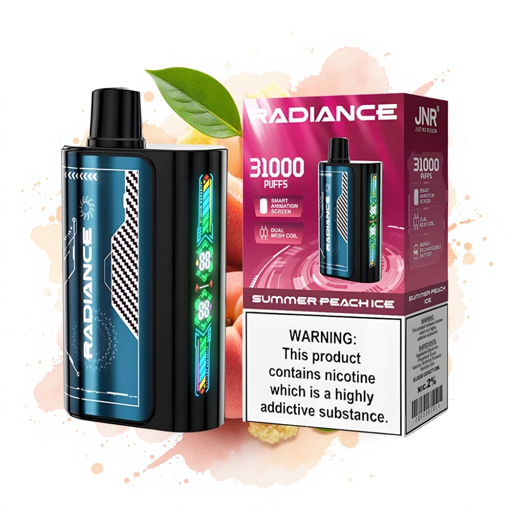 JNR Radiance 31000 Puffs 28ml Dual Mesh SUMMER PEACH ICE