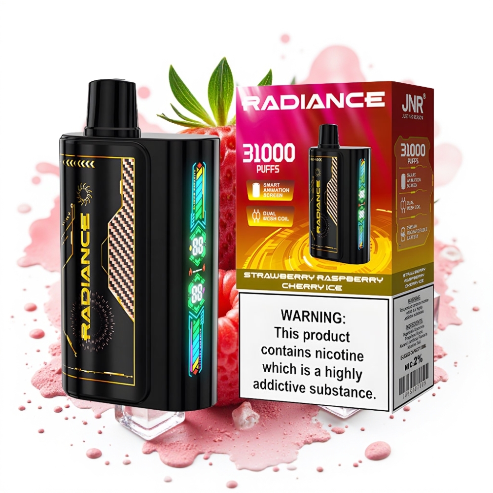 JNR Radiance 31000 Puffs 28ml Dual Mesh Strawberry Raspberry Cherry Ice