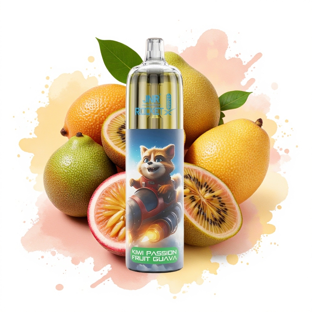 JNR Rocket-X 12400 Puffs Adjustable Airflow RGB 25ml Kiwi Passion Fruit Guava