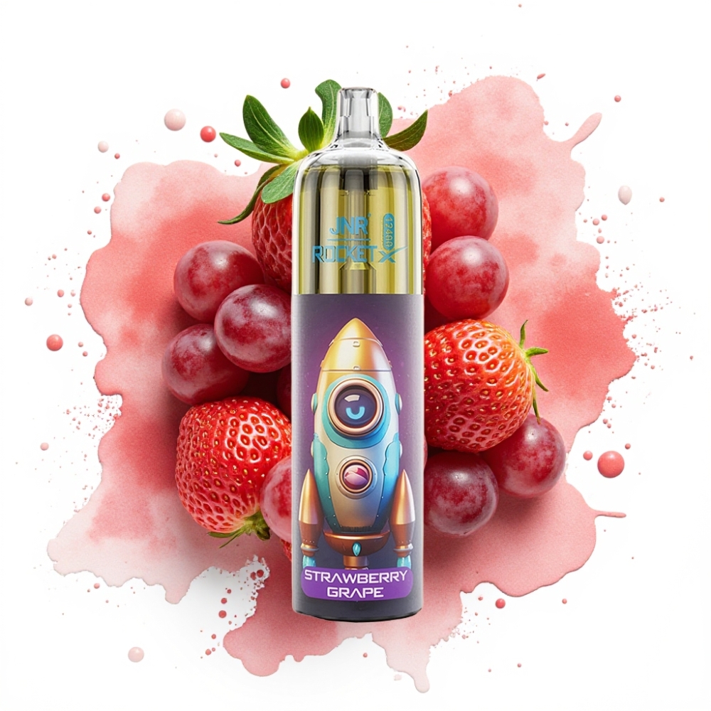 JNR Rocket-X 12400 Puffs Adjustable Airflow RGB 25ml Strawberry Grape