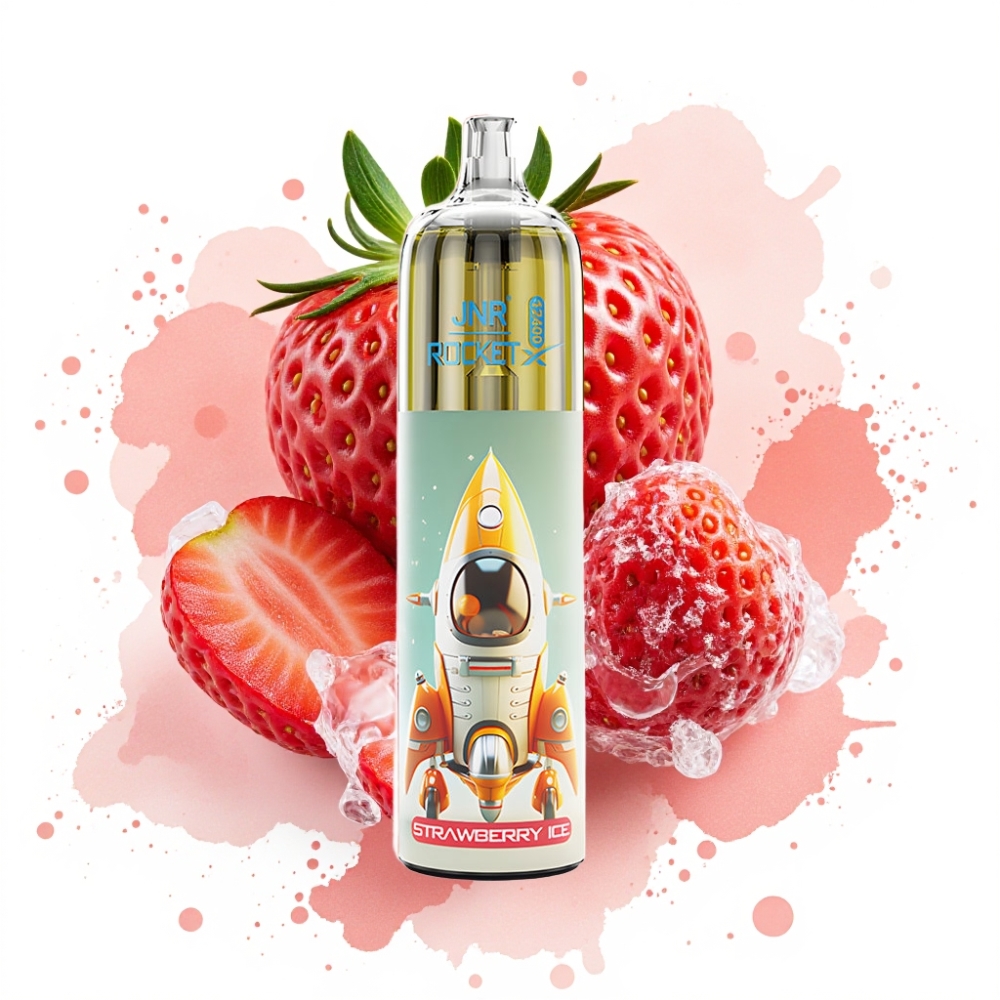 JNR Rocket-X 12400 Puffs Adjustable Airflow RGB 25ml Strawberry Ice