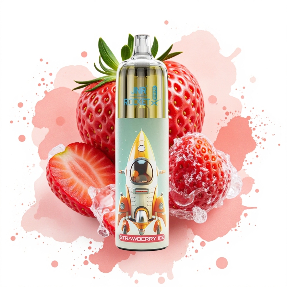 JNR Rocket-X 12400 Puffs Adjustable Airflow RGB 25ml Strawberry Ice