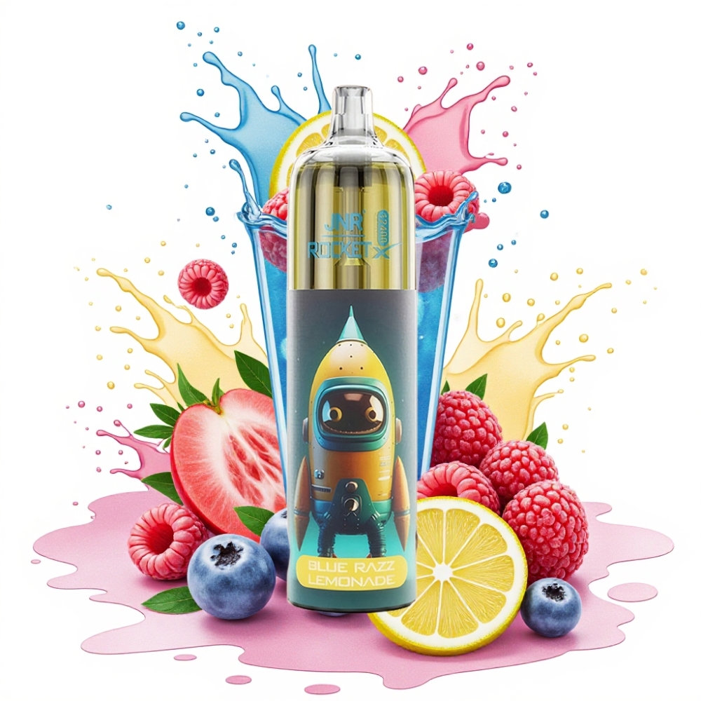 JNR Rocket-X 12400 Puffs Adjustable Airflow RGB Blue Razz Lemonade Disposable Vape