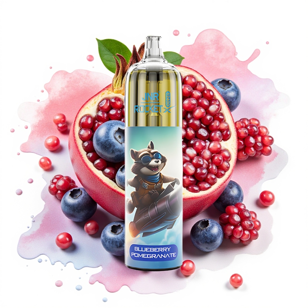 JNR Rocket-X 12400 Puffs Adjustable Airflow RGB Lights 1.2ohm Mesh Coil 850mAh Type-C Blueberry Pomegranate