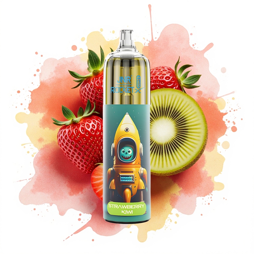 JNR Rocket-X 12400 Puffs Adjustable Airflow RGB Lights 1.2ohm Mesh Coil Strawberry Kiwi