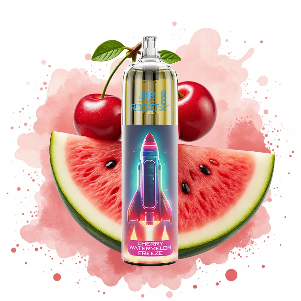 JNR Rocket-X 12400 Puffs Adjustable Airflow RGB Lights Cherry Watermelon Freeze Disposable Vape