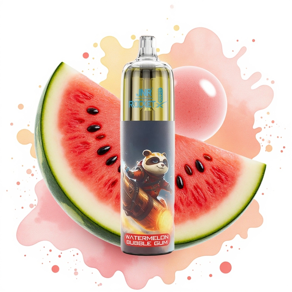JNR Rocket-X 12400 Puffs Adjustable Airflow RGB Mesh Coil Watermelon Bubble Gum