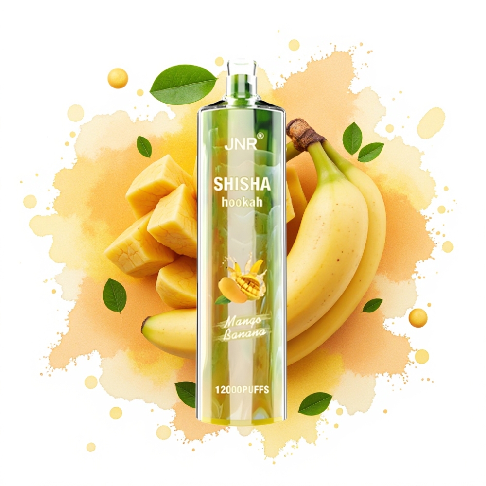JNR Shisha Hookah 12000 Puffs 750mAh 24ml 0.6 Ohm Mango Banana